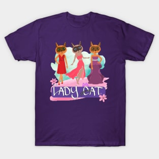 Three Pretty Lady cats - Cartoons T-Shirt